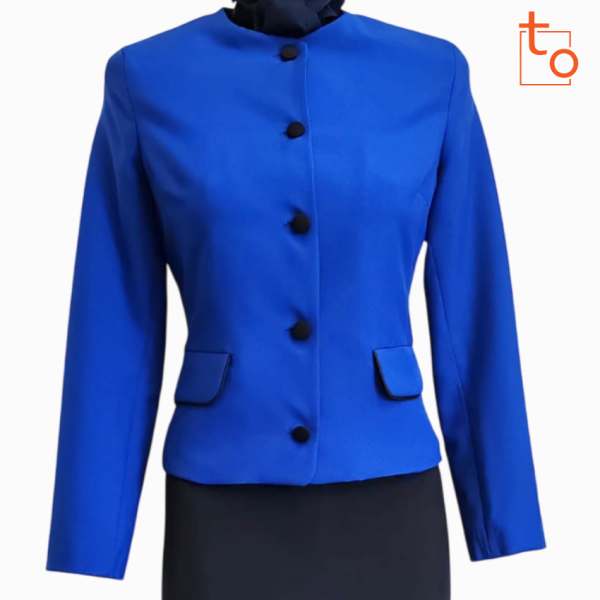 Giacca senza collo Tob757R Bluette